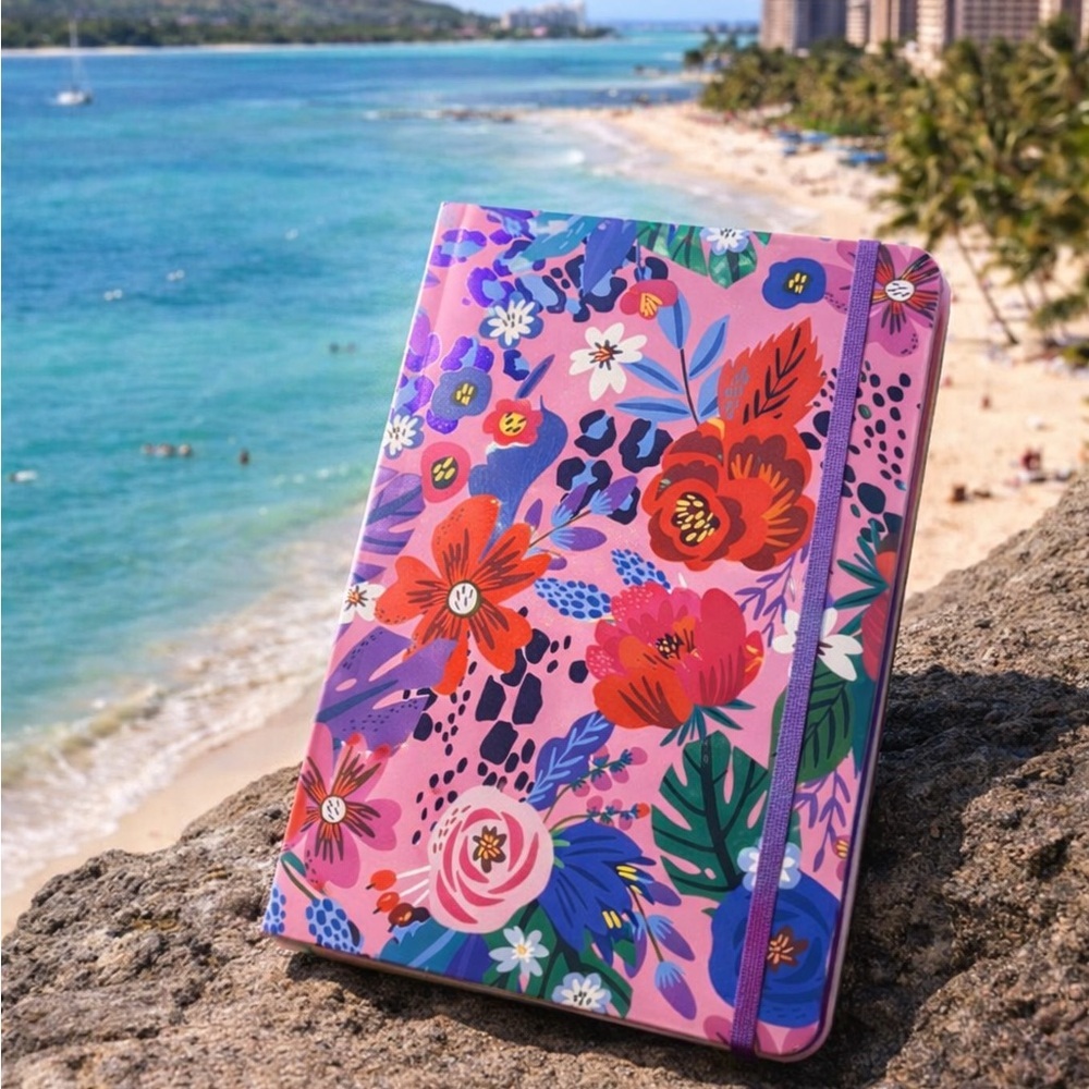 NWT 🌺 Floral Pink Notebook with Elastic Band Journal Girly 🌺